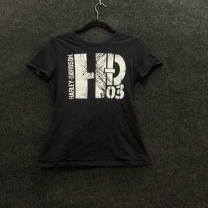 Harley Davidson Women's Small Black 1903 Tee Black Widow Florida Baby tee